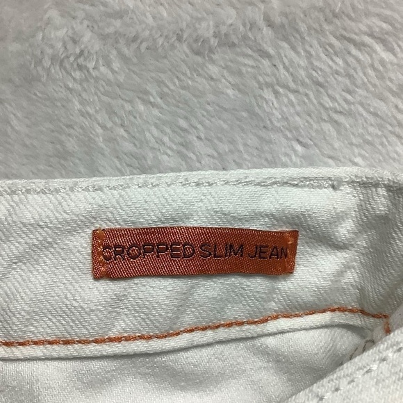 Tory Burch Cropped Slim Jeans White Size 25 Zipper Ankle - Picture 4 of 8